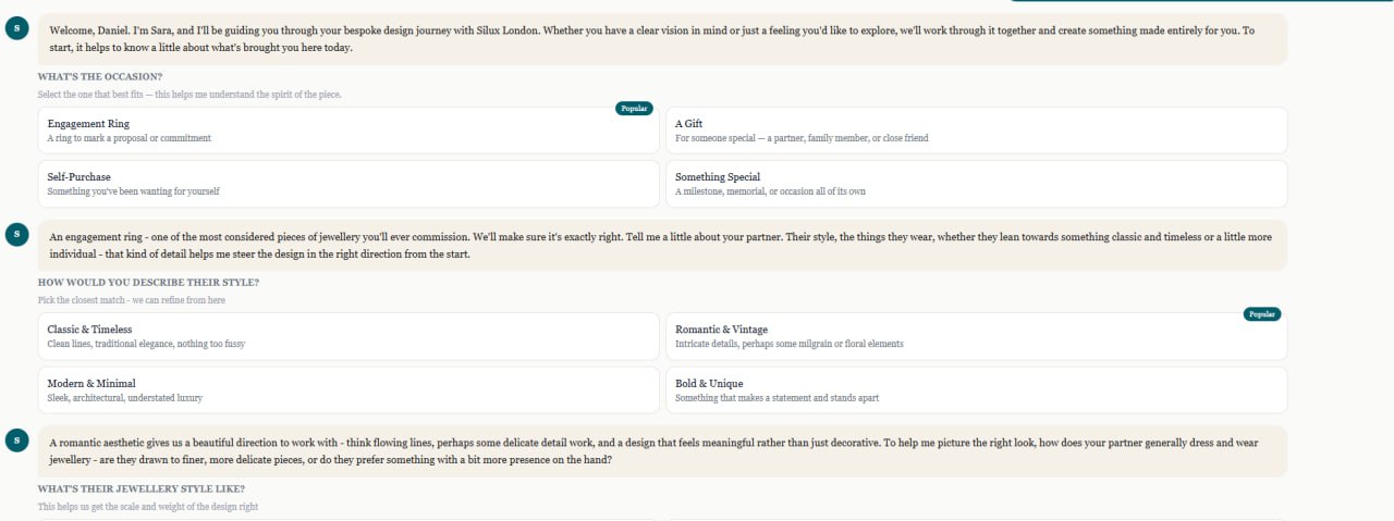 Sara chat interface